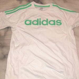 White and green adidas shirt